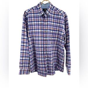 Cutter & Buck Men's Plaid Shirt Blue pink long sleeve spring office casual M